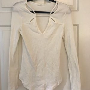 Lush white long sleeve cutout